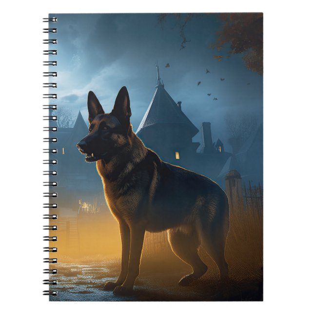 German Shepherd Halloween Scary Notebook (Front)