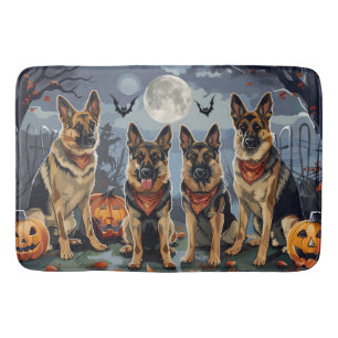 German Shepherd Halloween Spooky Bath Mat