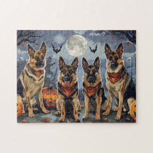 German Shepherd Halloween Spooky Jigsaw Puzzle