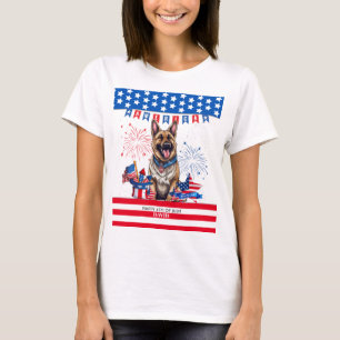 German Shepherd Happy 4Th Of July Independence Day T-Shirt