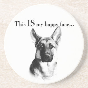 German Shepherd Happy Face Coaster