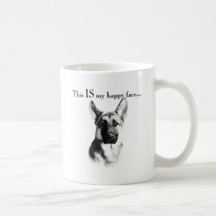 German Shepherd Happy Face Coffee Mug