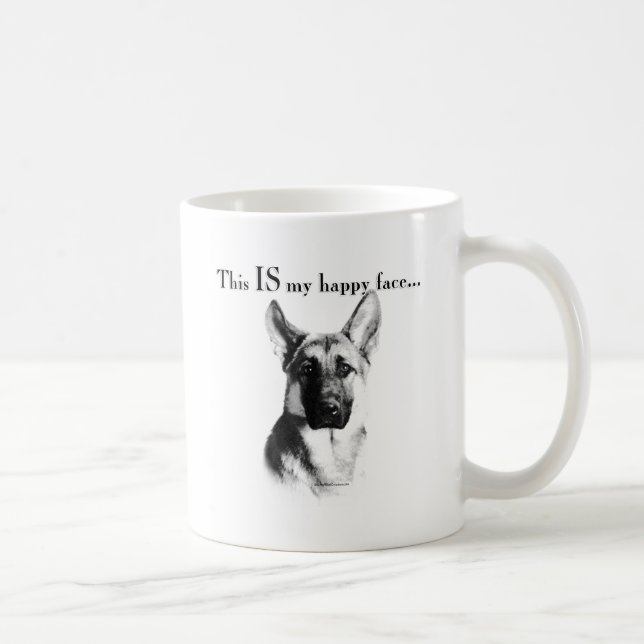 German Shepherd Happy Face Coffee Mug (Right)
