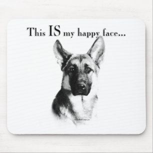 German Shepherd Happy Face Mouse Pad