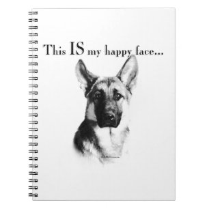 German Shepherd Happy Face Notebook
