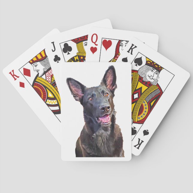 German Shepherd Happy Face Playing Cards (Back)