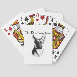 German Shepherd Happy Face Playing Cards