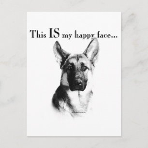 German Shepherd Happy Face Postcard