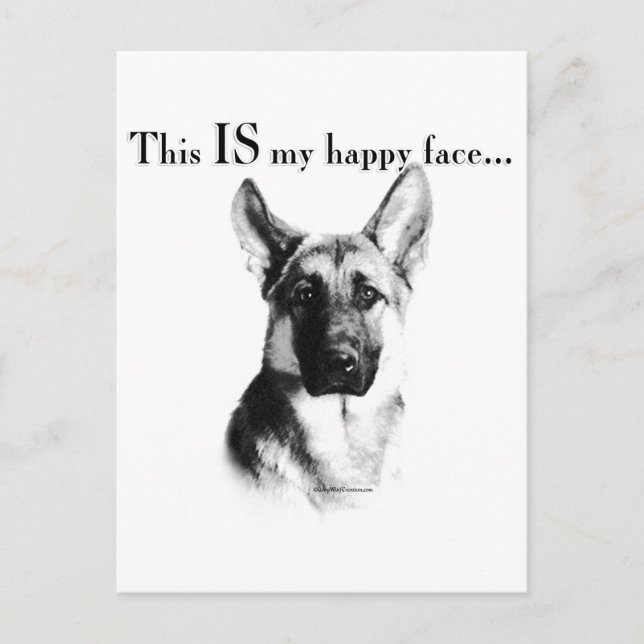 German Shepherd Happy Face Postcard (Front)