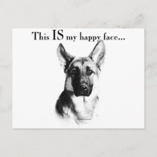 German Shepherd Happy Face Postcard