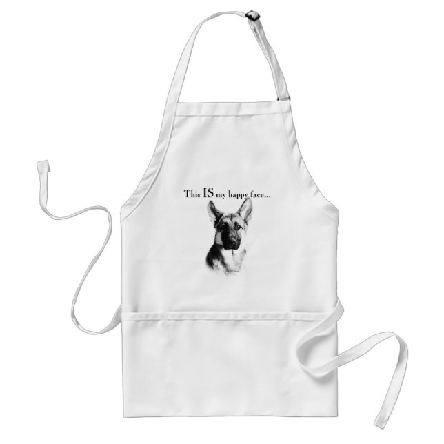 German Shepherd Happy Face Standard Apron (Front)