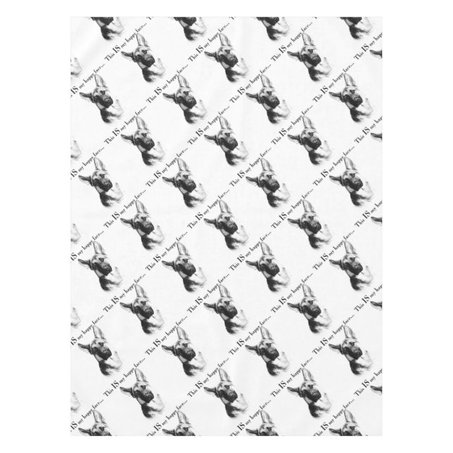 German Shepherd Happy Face Tablecloth (Front)