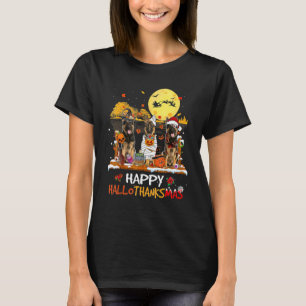 German Shepherd Happy Hallothanksmas Halloween Tha T-Shirt