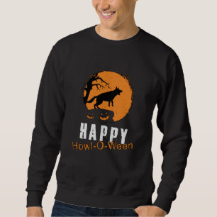 German Shepherd Happy Howl-O-Ween Vintage Funny Sweatshirt