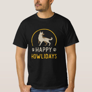 German Shepherd Happy Howlidays Dog Vintage Funny T-Shirt
