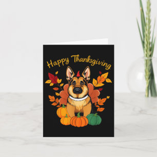 German Shepherd Happy Thanksgiving Turkey Dog Fall Card