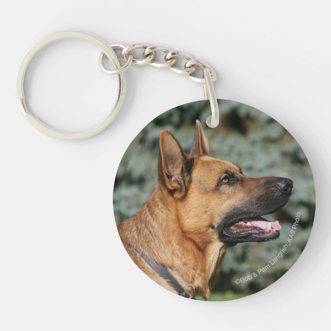 German Shepherd Headshot 1 Key Ring (Front)