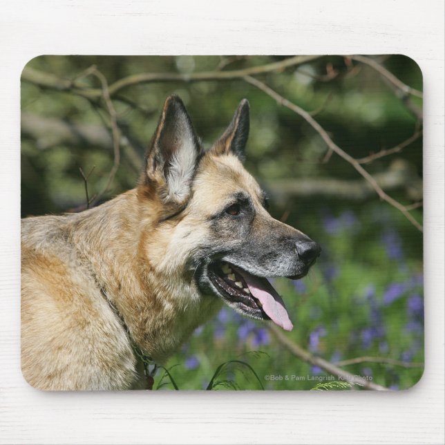German Shepherd Headshot 3 Mouse Pad (Front)