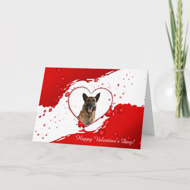 German Shepherd Heart Happy Valentine's Day Card (Front)