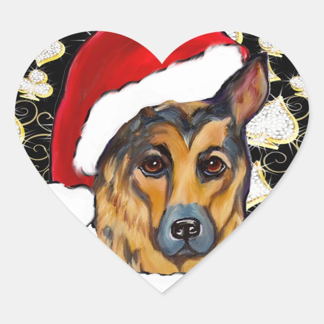 GERMAN SHEPHERD HEART STICKER (Front)