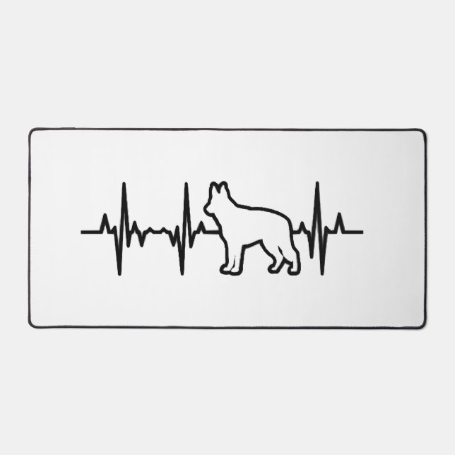 German Shepherd Heartbeat Desk Mat (Front)