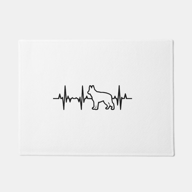 German Shepherd Heartbeat Doormat (Front)