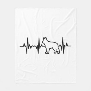 German Shepherd Heartbeat Fleece Blanket