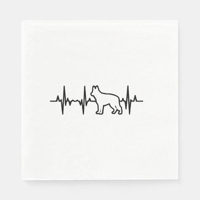 German Shepherd Heartbeat Napkin (Front)