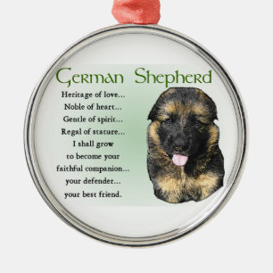 German Shepherd Heritage of Love Metal Tree Decoration