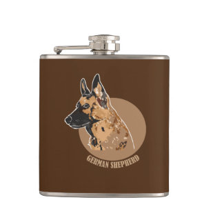 German Shepherd Hip Flask