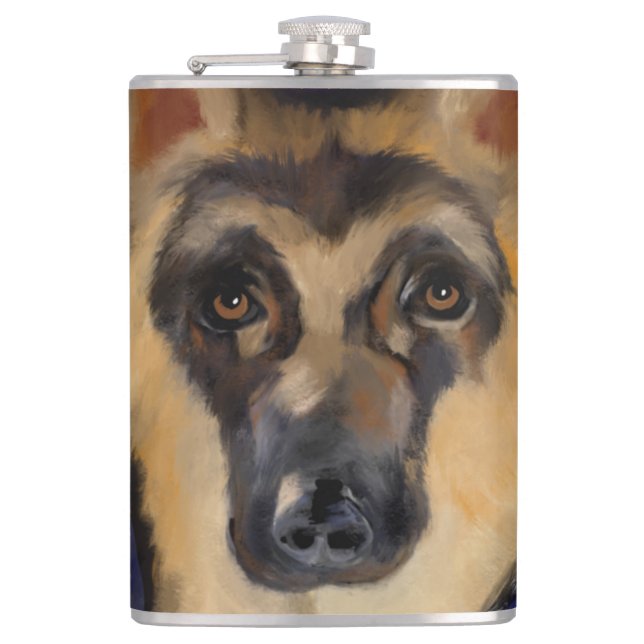 GERMAN SHEPHERD         HIP FLASK (Front)