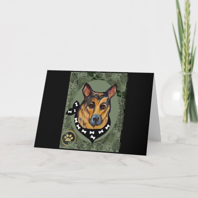 GERMAN SHEPHERD HOLIDAY CARD (Front)