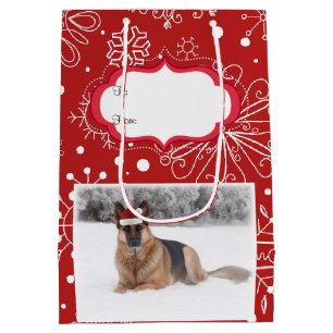 German Shepherd Holiday Gift Bag-Size Medium Bag