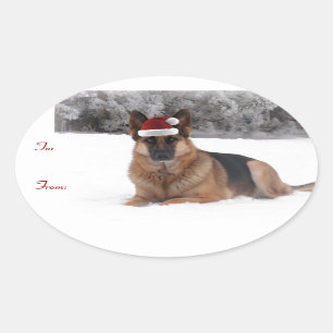 German Shepherd Holiday Gift Tags