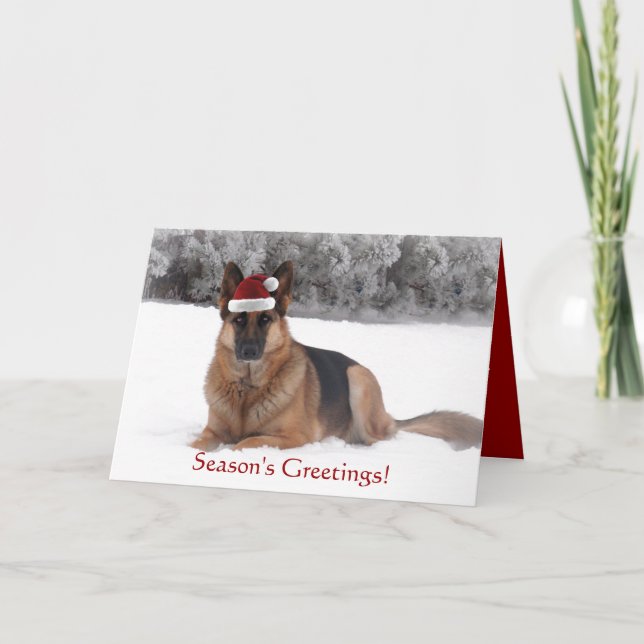 German Shepherd Holiday Greeting Card (Front)