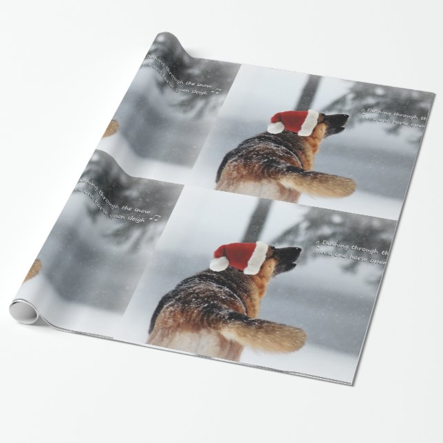 German Shepherd Holiday Wrapping Paper (Unrolled)