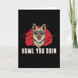 German Shepherd Howl You Doin Dog Vintage Funny Card