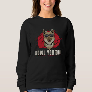 German Shepherd Howl You Doin Dog Vintage Funny Sweatshirt