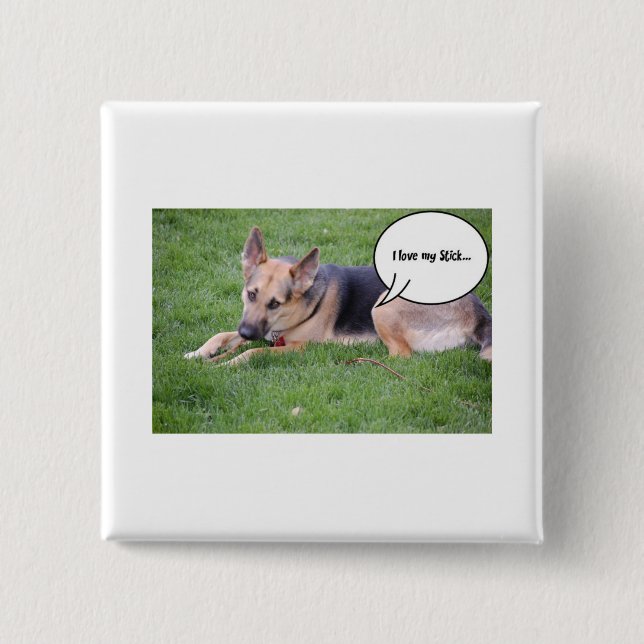 German Shepherd Humour 15 Cm Square Badge (Front)
