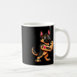 German Shepherd I Love Mum Funny Dog Tattoo  Coffee Mug