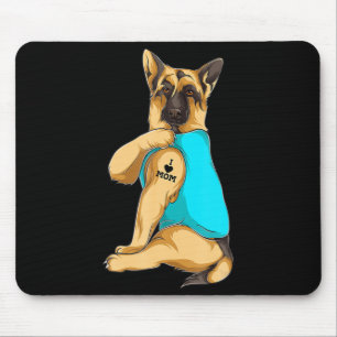 German Shepherd I Love Mum Tattoo Apparel Dog Mum  Mouse Pad