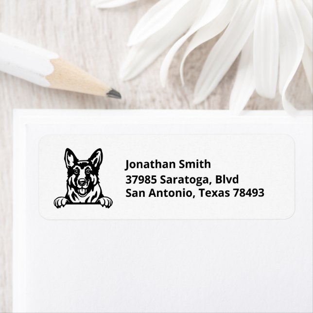 GERMAN SHEPHERD | Image on Return Address Label (Insitu)
