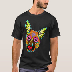 German Shepherd In Brown Day Of The Dead Sugar Sku T-Shirt