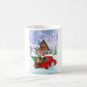 German Shepherd In Christmas Delivery Truck Snow Coffee Mug