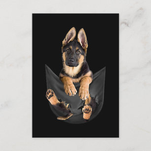 German Shepherd In Pocket T-Shirt Funny Dog Lover Enclosure Card