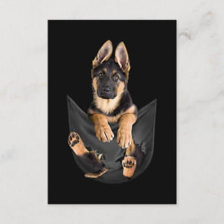 German Shepherd In Pocket T-Shirt Funny Dog Lover Enclosure Card