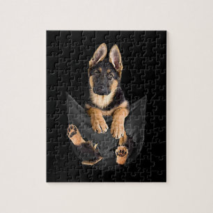 German Shepherd In Pocket T-Shirt Funny Dog Lover Jigsaw Puzzle
