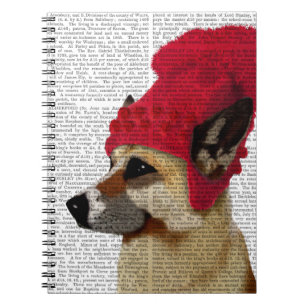 German Shepherd in Red Woolly Hat Notebook