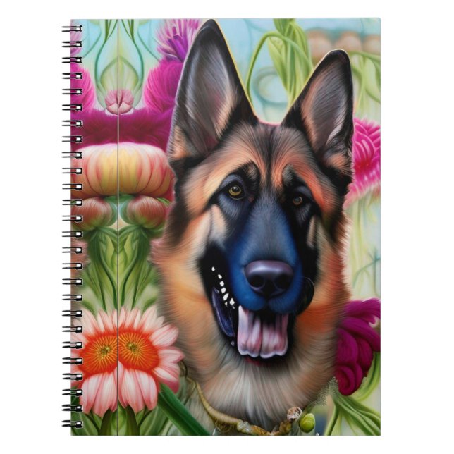 German Shepherd in the Garden  Notebook (Front)