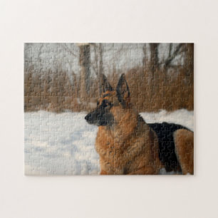 German Shepherd in the Snow Jigsaw Puzzle